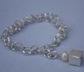 Heavy silver chain bracelet