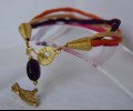 Coloured ribbon bracelet-amethyst
