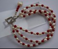 Rice pearls and red jade bracelet