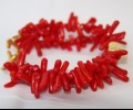 Thin red coral bracelet