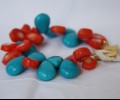 Turquoise and orange pearl bracelet