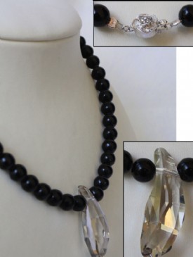 Black onyx and swarowsky necklace