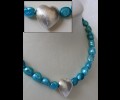 Turquoise necklace with silver heart