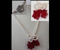 Rice pearl and cherry swarowsky necklace