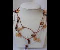 Leather and ornaments necklace