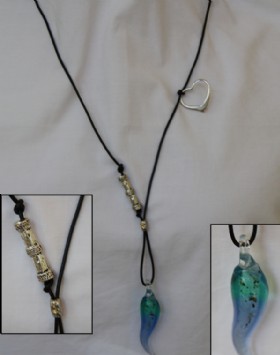 Sea water tear drop murano necklace