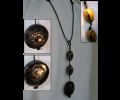 Cats-eye and granite necklace