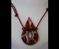Tear drop murano-leather necklace