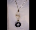 Granite and pearls long necklace