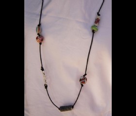 Ceramic bead long necklace