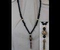 Long black onyx necklace