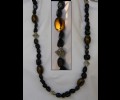 Black agate and cats eye necklace