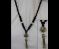 Glass black bead necklace