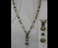 Pale green pearl necklace