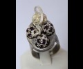 4-Bead silver rombus ring