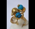 Turquoise and gold ring