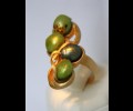 2-shades of green pearl long ring