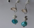 Short earrings-turquoise pearl