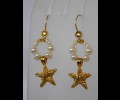 Gold-Pearl earrings-star fish