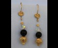 Gold and glass earrings