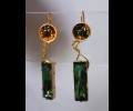 Green swarowsky earrings