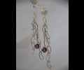Shandelier earrings(silver-purple)