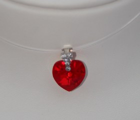 Red swarowsky heart -small