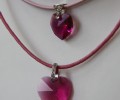 Fuchsia hearts -leather