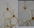 double round chain silver and gold plated earrings