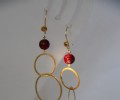 4-circles-burgundy bead earrings