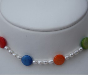 Pearls with colours necklace